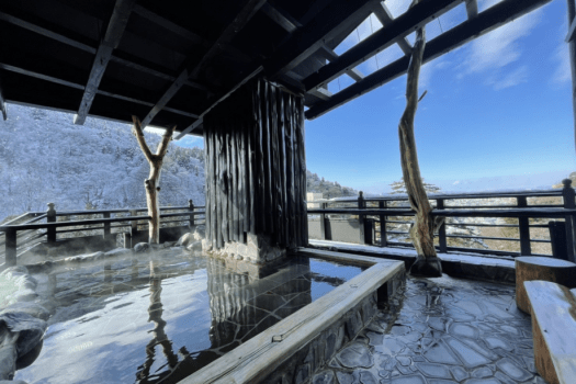 【遊月の湯　展望露天風呂】冬景色