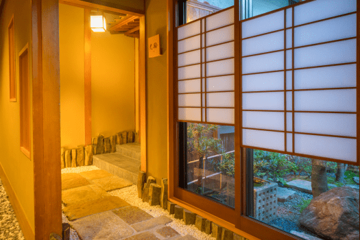 日式房，附露天浴池客房 [松風庵]（自由流動的溫泉水）