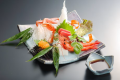 蟹刺し(一例):上品な甘さが売りの蟹刺し。季節のお造りとご一緒にどうぞ