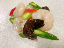 大海老とアスパラの炒め物