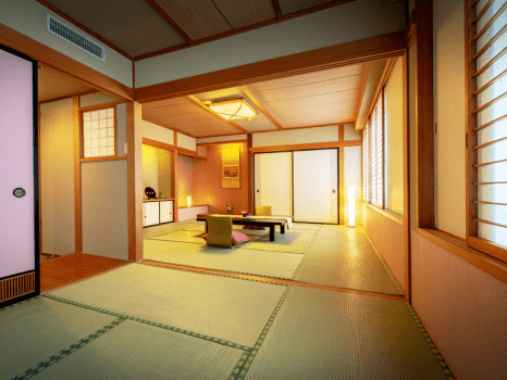 ■【町側】二間和室(10畳+6畳)■グループやご家族におすすめの二間続きの和室です。