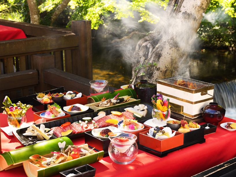■水辺のダイニング川どこ■お食事イメージ。福島牛の炭火焼と旬食材を盛り込んだ特製の和食膳。 ■水辺のダイニング川どこ■お食事イメージ。福島牛の炭火焼と旬食材を盛り込んだ特製の和食膳。