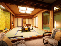 ■【源泉かけ流し露天風呂付】和室二間■誰にも邪魔されない和の癒し空間。静かに流れる時の中での寛ぎを。