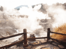 【雲仙地獄】 当館から徒歩10分ほどの距離にある、雲仙地獄。観光スポットとして有名