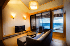 【202・地】刻一刻と変わる日本海の情景を愉しむ、オーシャンビュー和モダン客室・ツインベッド（60平米）