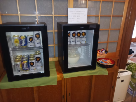 別館１階の湯上り処。