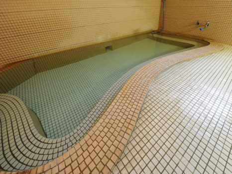 【本館内湯】弱アルカリ性でお肌に優しいお湯を源泉かけ流しで味わえます。