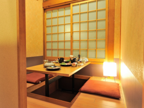 個室食事処「銀河」。ゆっくり水入らずでご会食。