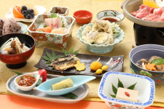 【一番人気】基本プラン　選べるメイン料理＆朝夕個室食と無料貸切風呂（平日限定）