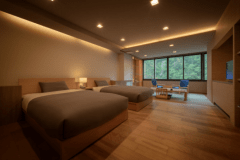 [禁煙渓谷]ハイグレード和モダン・ツイン和洋室　フランスベッド