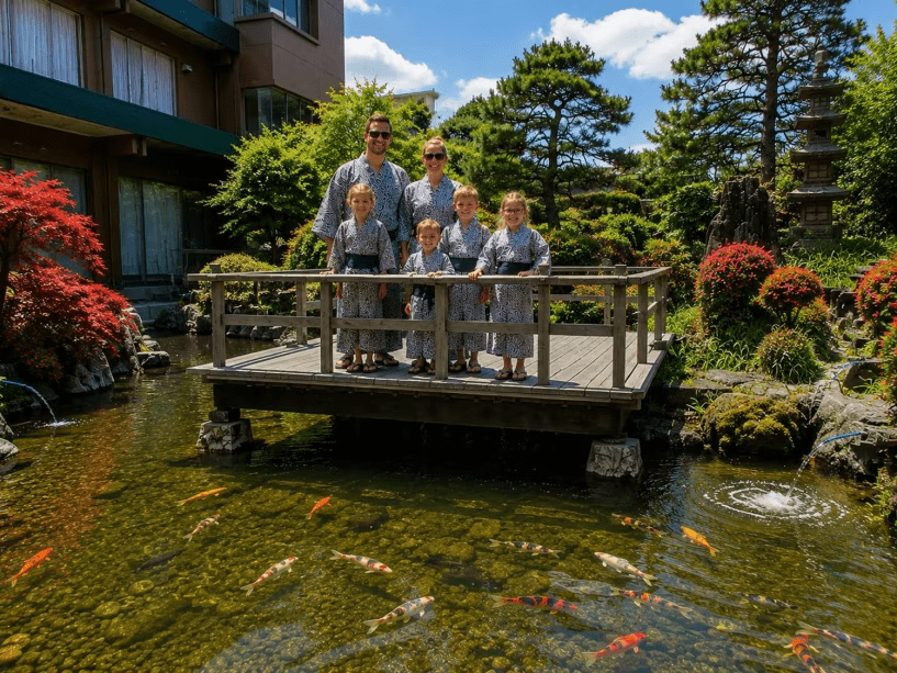 Both children and adults can experience Japanese culture.
The koi in the garden are also looking forward to your visit. Both children and adults can experience Japanese culture.
The koi in the garden are also looking forward to your visit.