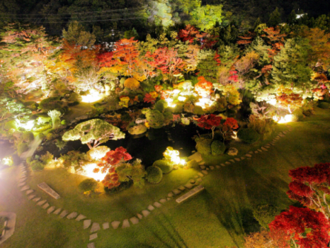 【日本庭園-水月園-】 お部屋からは、ライトアップされた庭園を“独り占め”