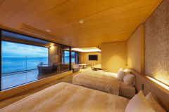 オーシャンビュー露天風呂付きモダンラグジュアリースイートルーム
