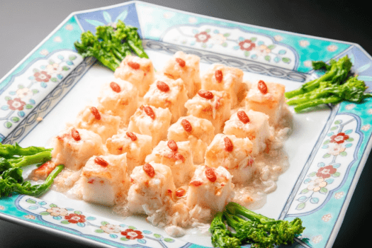 【蟹づくしフェア】蟹入り魚すり身の蒸し物　餡かけ仕立て