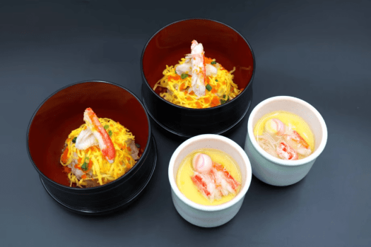 【蟹づくしフェア】
蟹ちらし寿司：彩り豊かな具材とともに、蟹の身を散りばめた一品。
見た目にも華やかで、食欲をそそる贅沢な味わいです。
蟹の茶碗蒸し：なめらかな口当たりの茶碗蒸しに、蟹の身を組み合わせました贅沢な一品。
上品な出汁とともに広がる、やさしい味わいです。