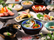 泡の湯会席一例。一品一品丁寧に作られたお料理をご堪能ください。