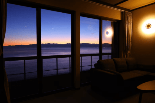 [New Opening] Japanese modern corner room C with views of Toyama Bay and the Tateyama mountain range from the guest room and bathroom
