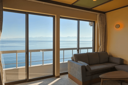 [New Opening] Japanese modern corner room C with views of Toyama Bay and the Tateyama mountain range from the guest room and bathroom