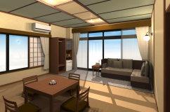 2025年12月リニューアル客室。心落ち着くモダン和室（角部屋）