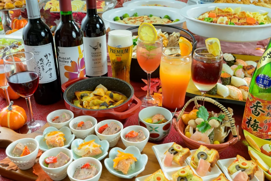<秋のごちそうバイキング>山形の郷土の味を、ワインやカクテルとともに。 <秋のごちそうバイキング>山形の郷土の味を、ワインやカクテルとともに。