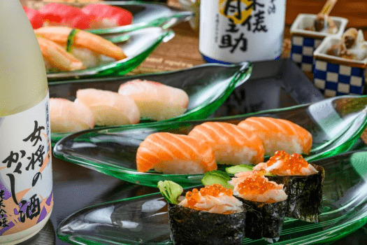 日本のお料理といえばお寿司！お好みのお酒で味わいください。