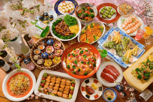 月岡ホテルの「春うららわくわくごちそうバイキング」は旬の味覚が勢ぞろい。