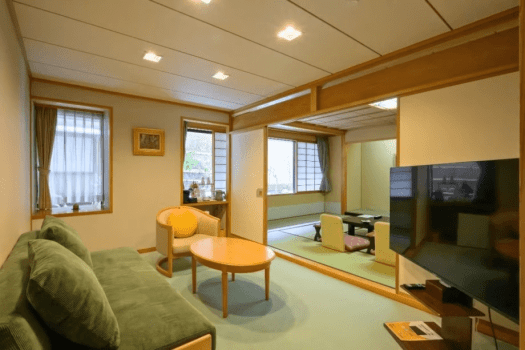 【仙渓園「蔦」温泉バス付和室】2025年リニューアル。まるで我が家のように居心地の良い二間続きの客室。