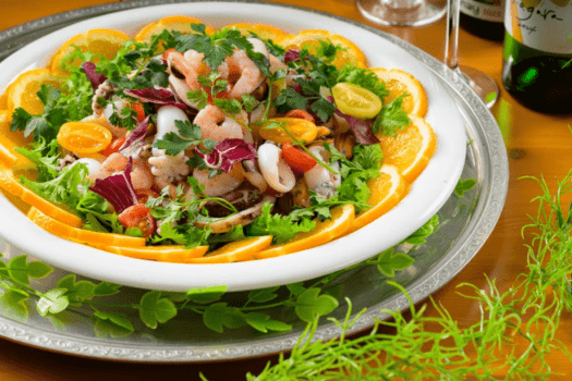 旬の魚介を彩り豊かに盛り付けた一皿。
夏の訪れを感じる海の恵みを、新鮮な味わいのままお楽しみください。