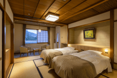 リニューアルした禁煙和モダンベッドルーム。シモンズベッドで旅の疲れを癒してください。