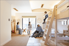 Type C｜バンクベッドが2台ある、最上階の明るいお部屋