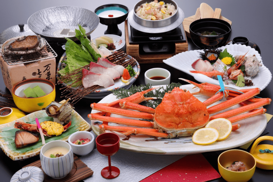 【冬の活ガニ会席】【青タグ付き】石川県産活ズワイガニひとり一杯！アワビ踊り焼きとブリしゃぶも！！