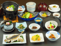 ご朝食イメージ。朝は和朝食をご用意。しっかり食べて一日元気☆