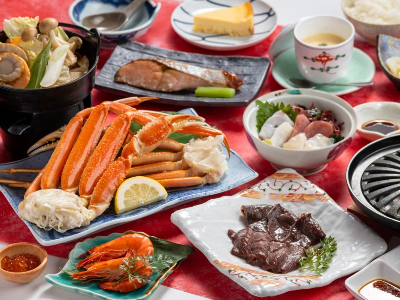 【1泊2食付】◆知床特上膳「ズワイガニ1匹」「蝦夷鹿肉」「帆立鍋」など★海辺のレストランで★ 【1泊2食付】◆知床特上膳「ズワイガニ1匹」「蝦夷鹿肉」「帆立鍋」など★海辺のレストランで★