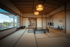 東館13階特別室（和室12.5畳+10.5畳）
13階に1部屋のみの特別室となっております。
古きよき大正ロマンをあしらったお部屋で、湯本の街を一望出来ます。