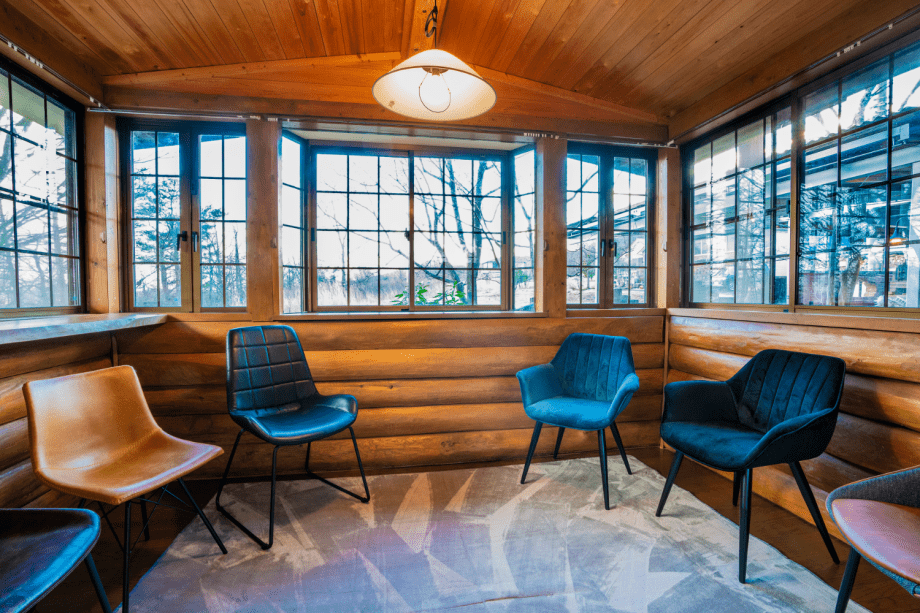 A completely private log house surrounded by the great nature of Zao