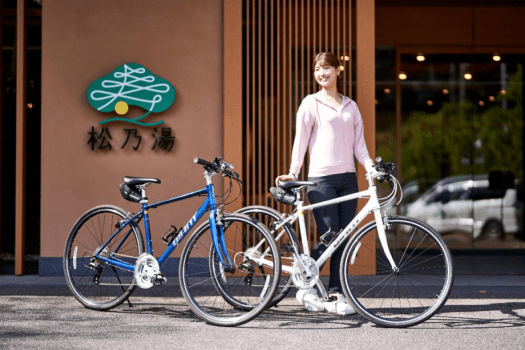 【レンタサイクル】初心者でも操作しやすく、乗りやすいクロスバイクをレンタルしていただけます。
