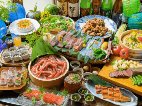 海の幸から特製デザートまで、贅沢なお料理を心ゆくまで満喫できる自慢のバイキングです。 海の幸から特製デザートまで、贅沢なお料理を心ゆくまで満喫できる自慢のバイキングです。