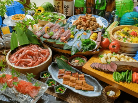 ジューシーなお肉料理から優しい味わいの和食まで、山陰の恵みを満喫できる満足バイキングです。 ジューシーなお肉料理から優しい味わいの和食まで、山陰の恵みを満喫できる満足バイキングです。