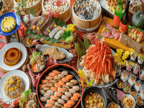 【秋の海鮮】夕食バイキングでカニなど食べ放題！