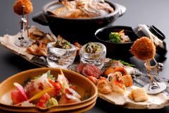 季節の会席料理（一例）※12～3月には赤穂産の牡蠣のお料理もございます