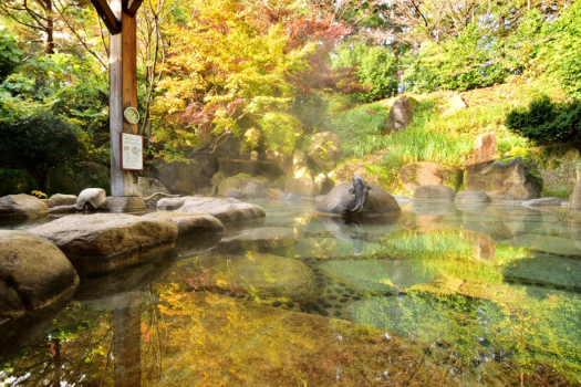 【露天風呂】秋風を感じながら開放感あふれる入浴体験