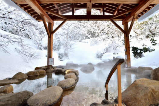 【冬の露天風呂】冬の醍醐味、雪見露天風呂