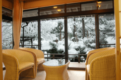 五頭緑水庵からの雪景色