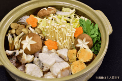 あんこう鍋はたっぷり季節の野菜と共に(画像は3人前です)