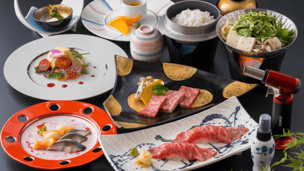 人気№1料理長おすすめ“佐賀牛会席”プラン～目の前で炙る絶品炙り寿司は絶品～