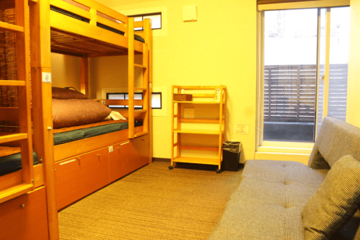 Mixed dormitory with balcony