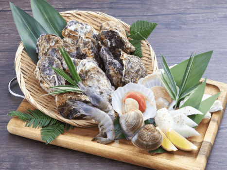 牡蠣焼き海鮮プレート