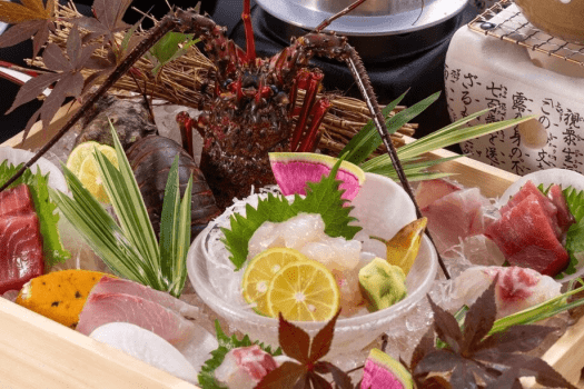 伊勢海老と鮮魚のお造り玉手箱