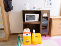 ファミリールームにはベビーグッズも常設
