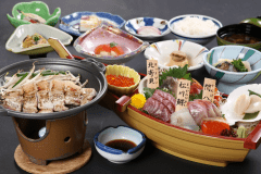 Standard package including dinner and breakfast. Dinner comes with Sashimi Boat!